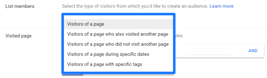 Visitors of a page during specific dates